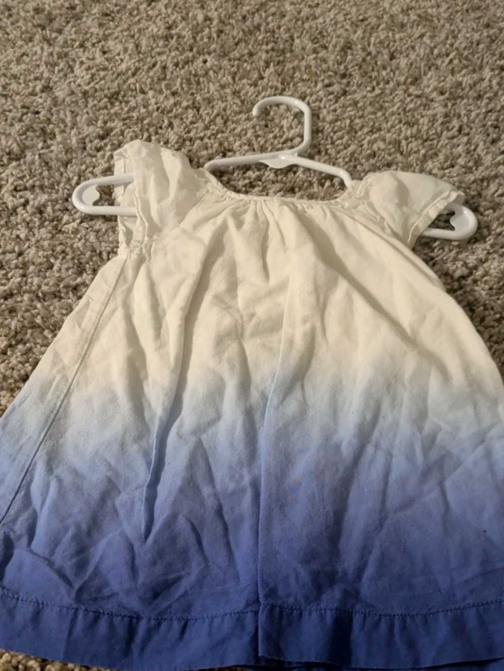 Old Navy White to Blue Ombre Girls Tank Dress Size 3/6 Months